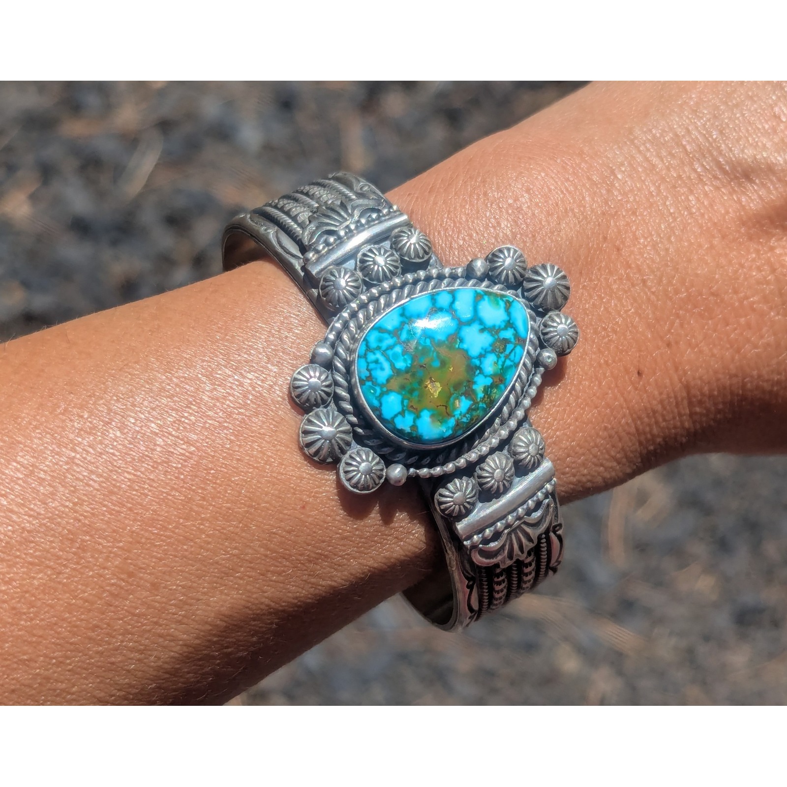 Handmade Navajo Cuff Bracelet Native American Turquoise Jewelry Sz 7 875$